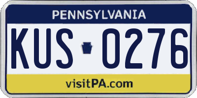 PA license plate KUS0276