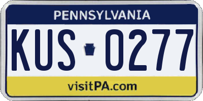 PA license plate KUS0277
