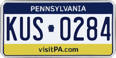 PA license plate KUS0284