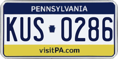 PA license plate KUS0286