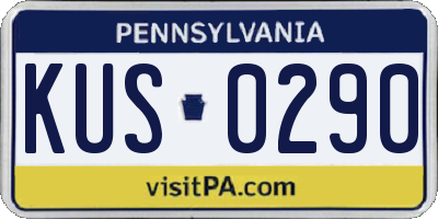 PA license plate KUS0290