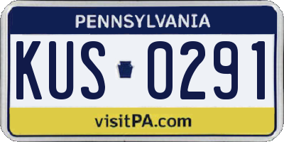 PA license plate KUS0291