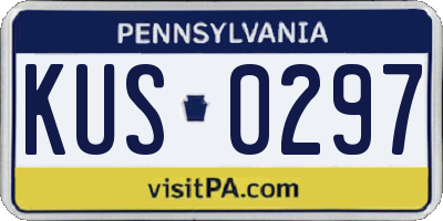PA license plate KUS0297