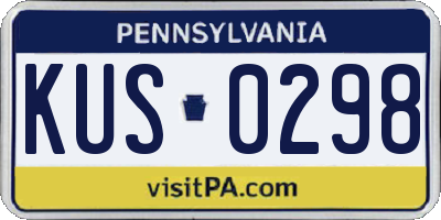 PA license plate KUS0298