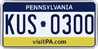 PA license plate KUS0300