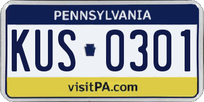PA license plate KUS0301
