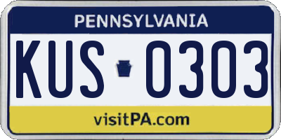 PA license plate KUS0303