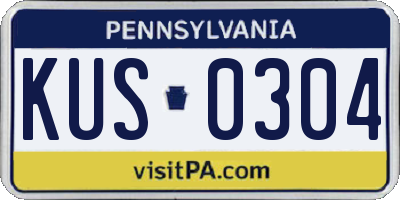 PA license plate KUS0304