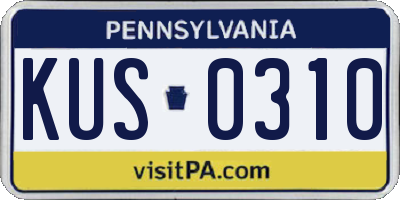 PA license plate KUS0310