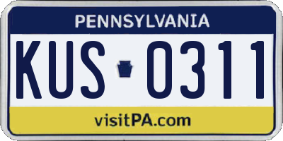PA license plate KUS0311