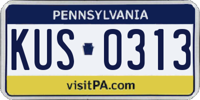 PA license plate KUS0313