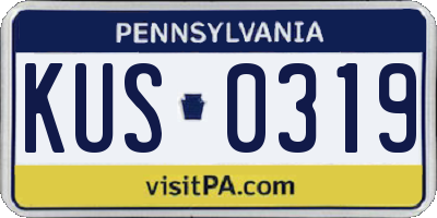 PA license plate KUS0319
