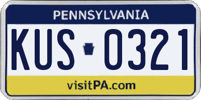 PA license plate KUS0321