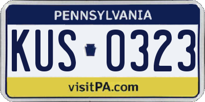 PA license plate KUS0323