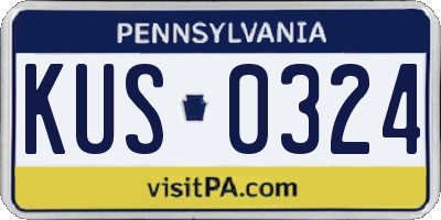 PA license plate KUS0324