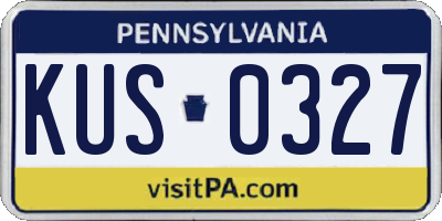PA license plate KUS0327