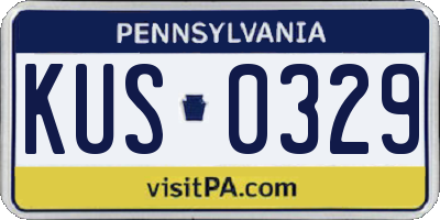 PA license plate KUS0329