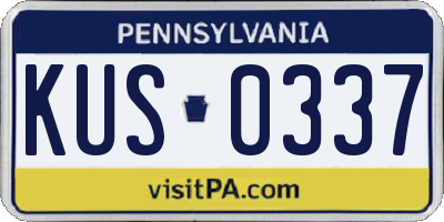 PA license plate KUS0337