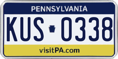 PA license plate KUS0338