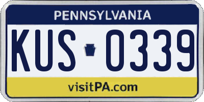 PA license plate KUS0339