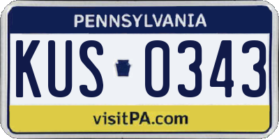 PA license plate KUS0343