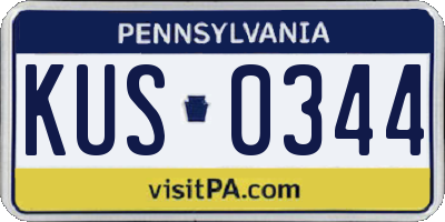 PA license plate KUS0344