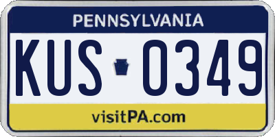 PA license plate KUS0349