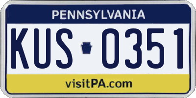 PA license plate KUS0351