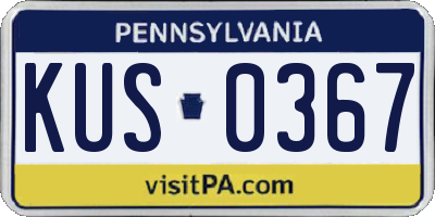 PA license plate KUS0367