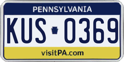 PA license plate KUS0369