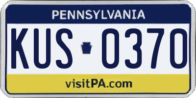 PA license plate KUS0370