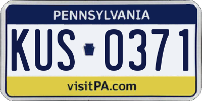 PA license plate KUS0371