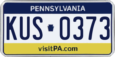 PA license plate KUS0373