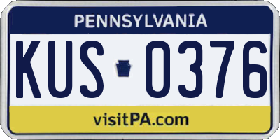 PA license plate KUS0376