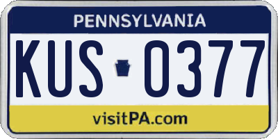 PA license plate KUS0377