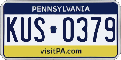 PA license plate KUS0379