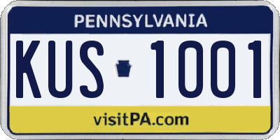 PA license plate KUS1001