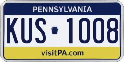 PA license plate KUS1008