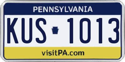 PA license plate KUS1013