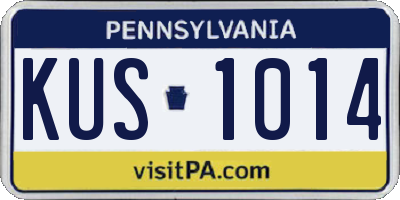 PA license plate KUS1014