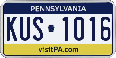 PA license plate KUS1016