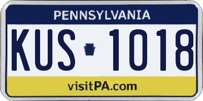 PA license plate KUS1018