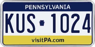 PA license plate KUS1024