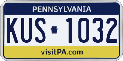 PA license plate KUS1032