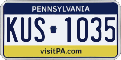 PA license plate KUS1035