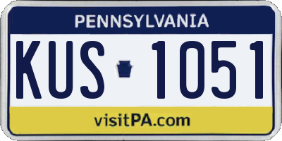 PA license plate KUS1051
