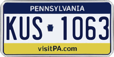 PA license plate KUS1063