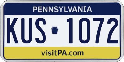PA license plate KUS1072