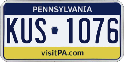 PA license plate KUS1076