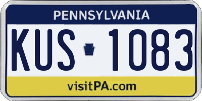 PA license plate KUS1083